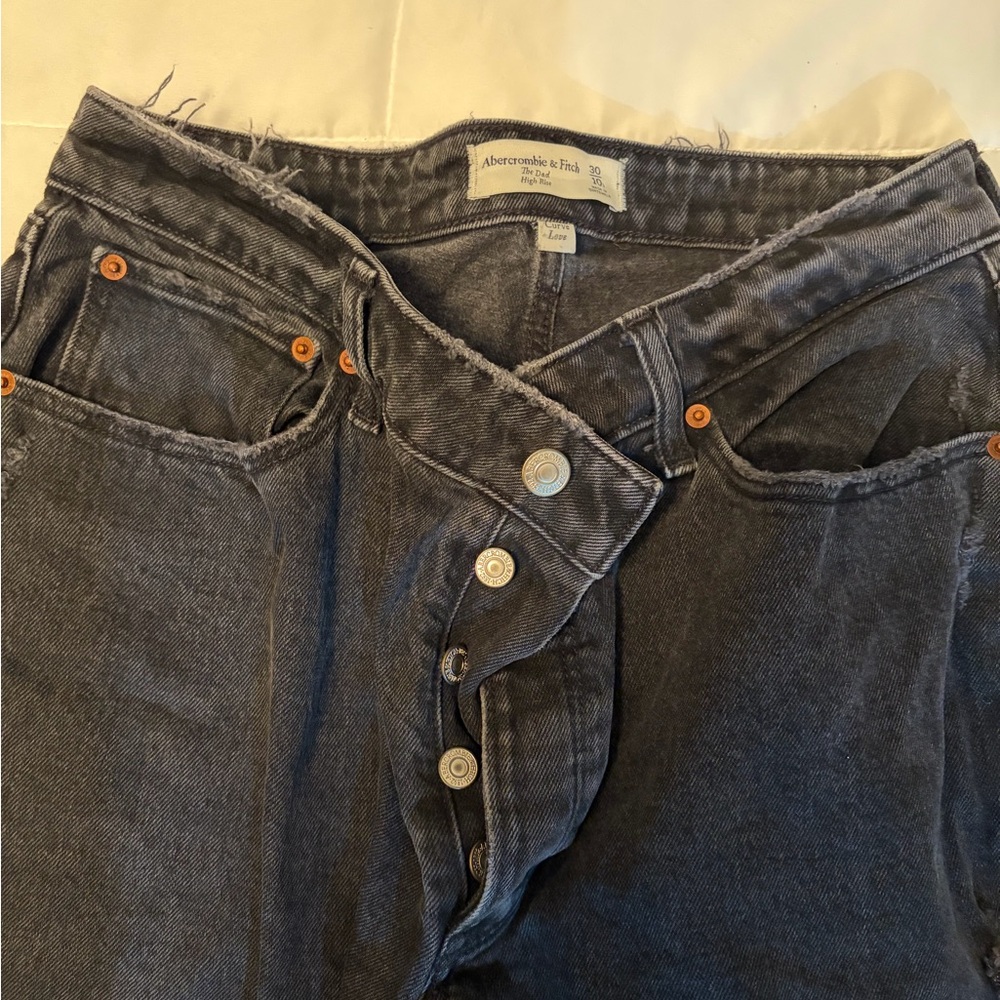 Abercrombie & Fitch Women's Dark Gray High Rise Jeans